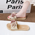 New summer fairy style color block floral slides - women's beach sandals, fashionable outdoor wear, flat, non-slip