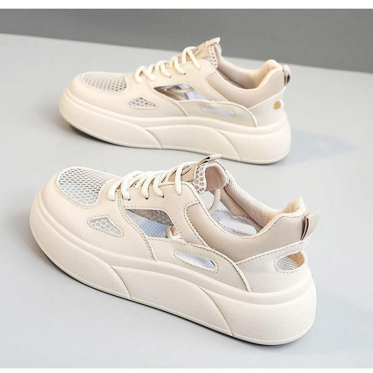 Breathable little white shoes casual fashion sandals 2025 sports shoes new versatile summer mesh thick sole hollow sports