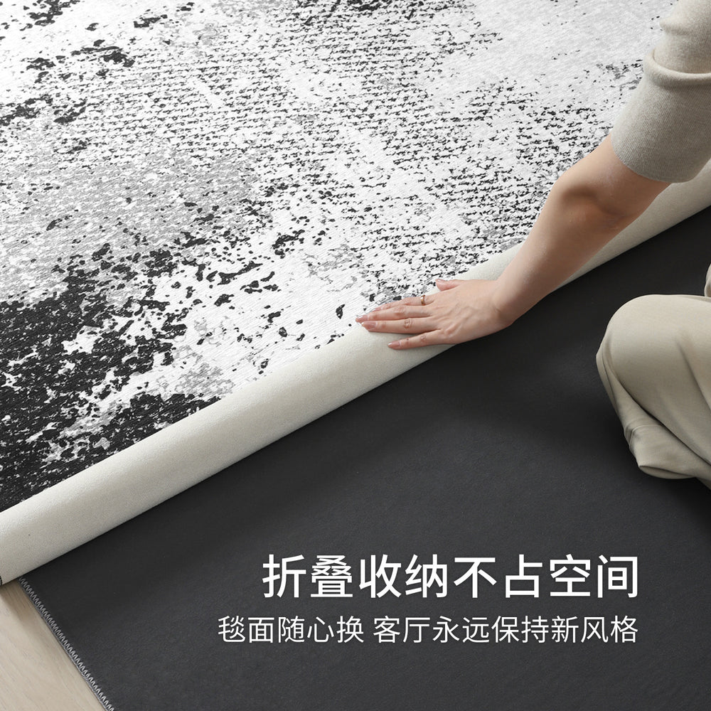 Italian-style removable & washable rug - living room sofa & coffee table sound dampening mat - premium double-layer machine washable bedroom bedside floor mat