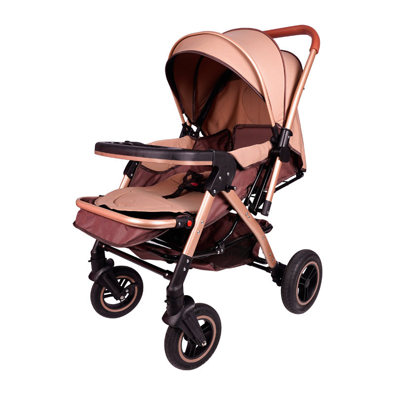 0-3 years high view stroller lightweight reclining two-way foldable baby stroller four-wheel kids pushchair