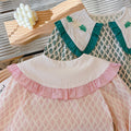 Girls' spring/autumn new long-sleeve blouse - stylish embroidered floral design, baby girl fashion, chic peter pan collar, pure cotton
