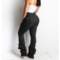 European and american cross-border women's clothing:  casual jeans, african plus size trousers, stretch flare pleated wide-leg pants