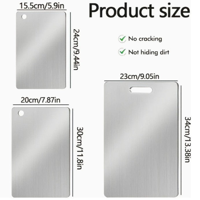 304 stainless steel cutting board antibacterial cutting board double-sided mildew-proof chopping board for home thickened chopping board rolling board