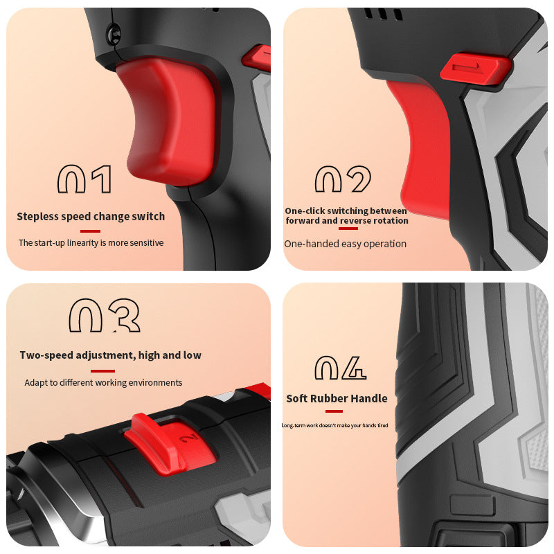 Cross-border customization Nanwei brushless hand drill household electric drill power tool portable decoration punching electric screwdriver