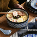 Japanese classic blue pattern tableware hotel style western food plate deep plate for home high-looking rice bowl byron tableware
