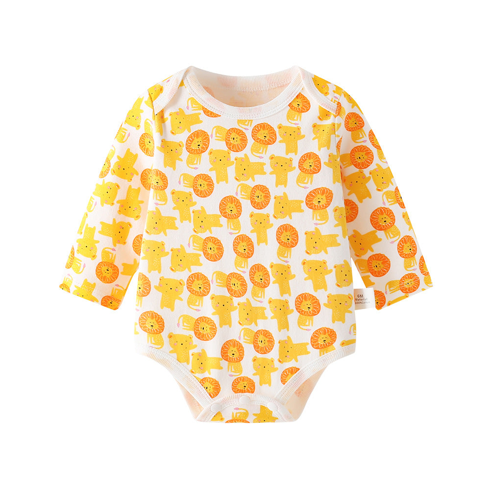 Baby romper spring autumn triangle long sleeve  unisex baby bodysuit girl's snap crotch cotton 0-1 year