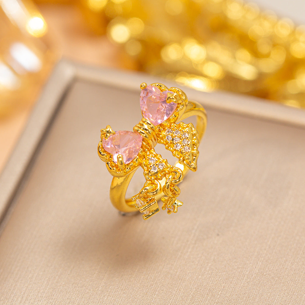 hot-selling design, full of diamonds, inlaid with zircons, exquisite women's openable adjustable rings, popular fashion accessories