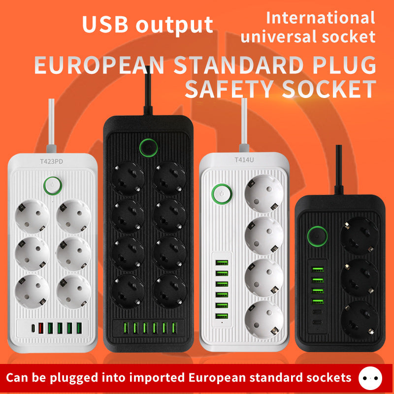European standard power strip, russian/european power strip, german/korean 16a two-pin european standard home socket, austrian standard