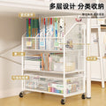 Under-desk storage shelf, freestanding bookshelf for desks, portable student classroom book organizer, desk-side workstation organizer