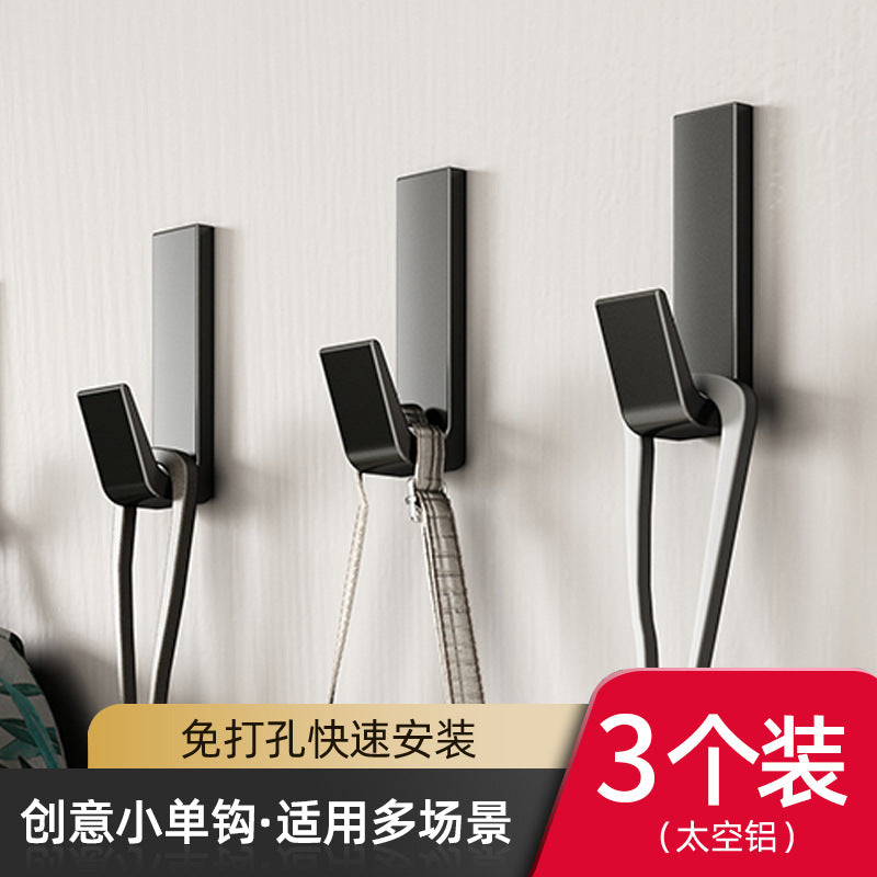 Black coat hook, entryway shoe cabinet hook, coat and hat hook, towel hook, bathroom clothes hook, wardrobe wall-mounted, no-drill installation