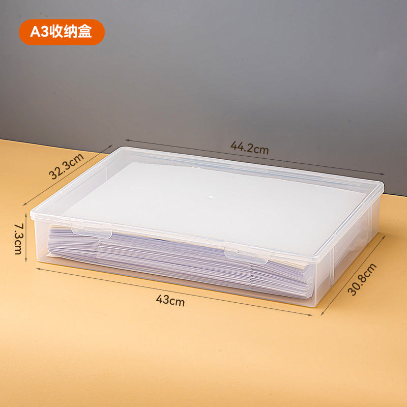 Desktop ID storage box with lid Desk storage Document storage box Multifunctional plastic flip a4 storage box
