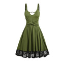 new halter neck princess dress with bow, lace, and ruffle trim