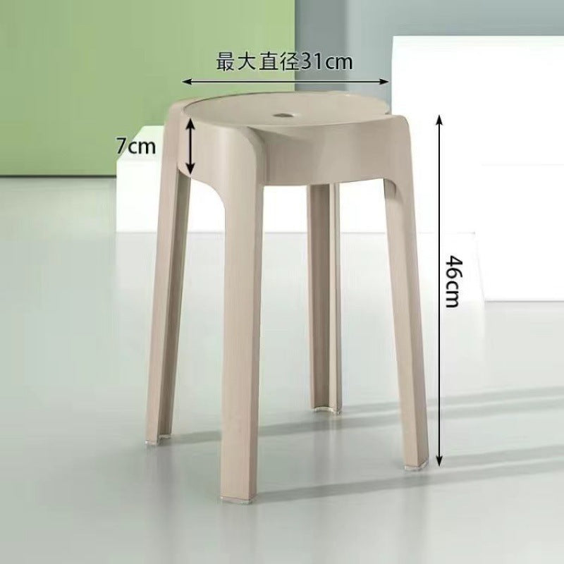 Influencer-approved fashionable plastic stool - thickened, stackable, round stool for home use - nordic dining stool - minimalist creative windmill stool - wholesale