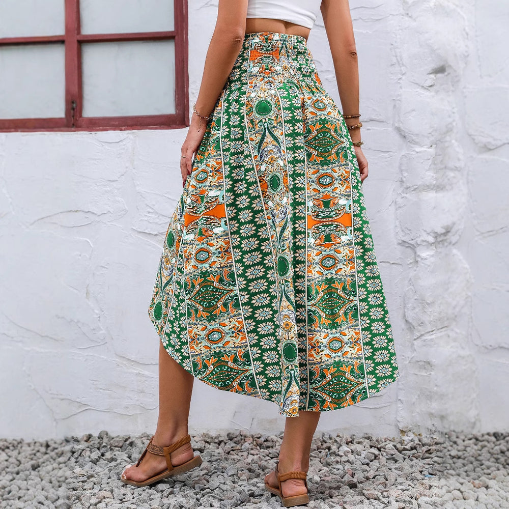 Pre-sale 92127#  cross-border women's light and elegant retro floral irregular skirt for women