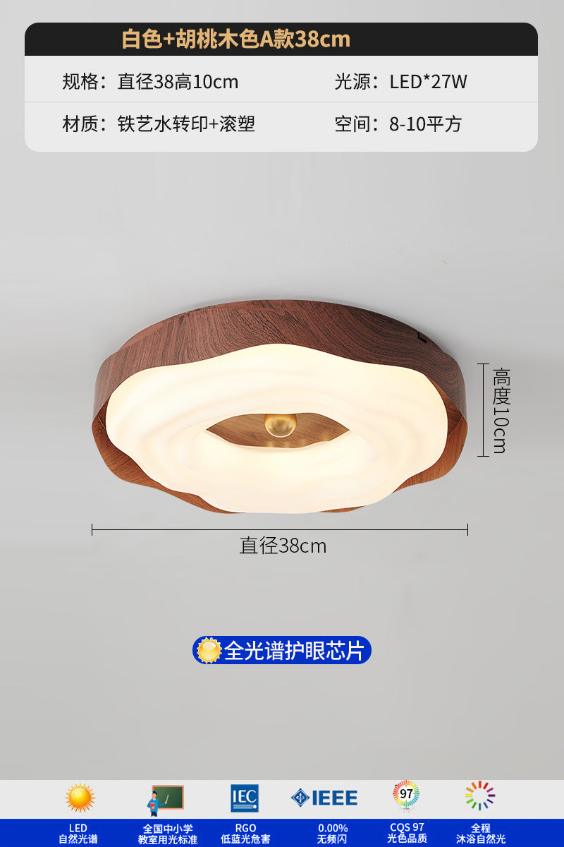 Bedroom ceiling lamp antique walnut pattern cookie creative personality cream wind master bedroom lamp hanging ball room lamp
