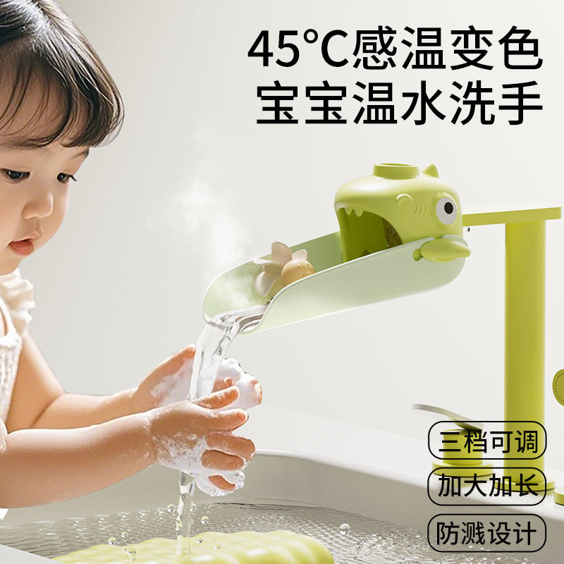 Faucet extender baby hand wash long extension guide sink kids silicone neutralcute cartoon anti-splash water