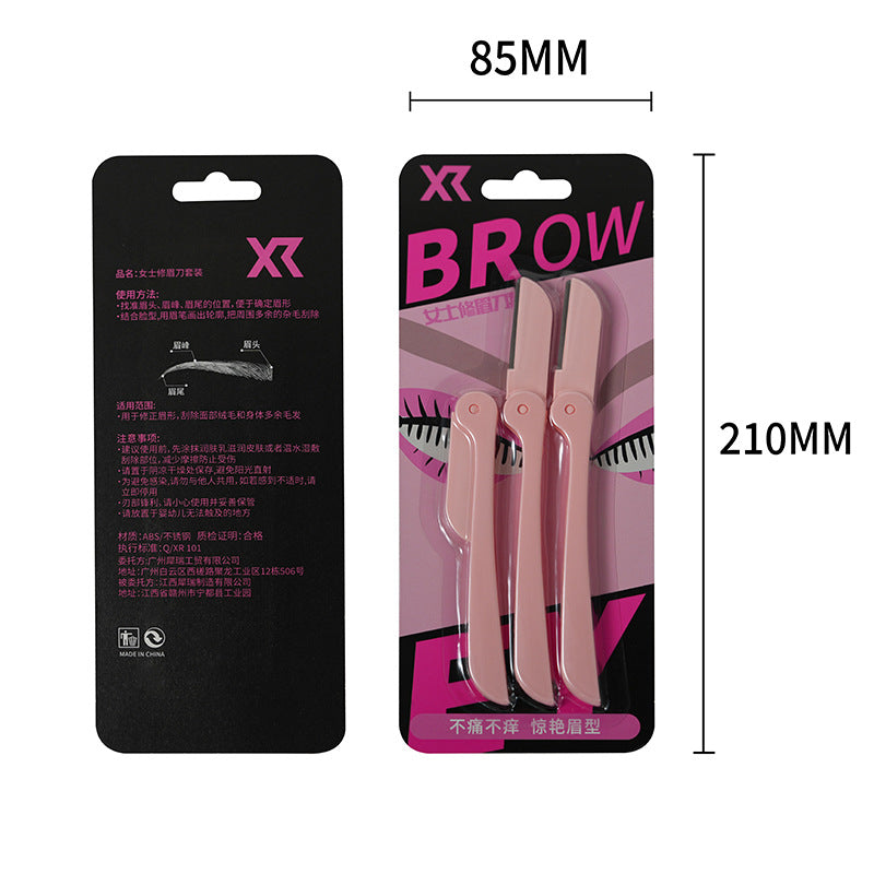 Shurmei retractable portable eyebrow razor - women's precision, anti-scratch, safe eyebrow shaping tool set - wholesale