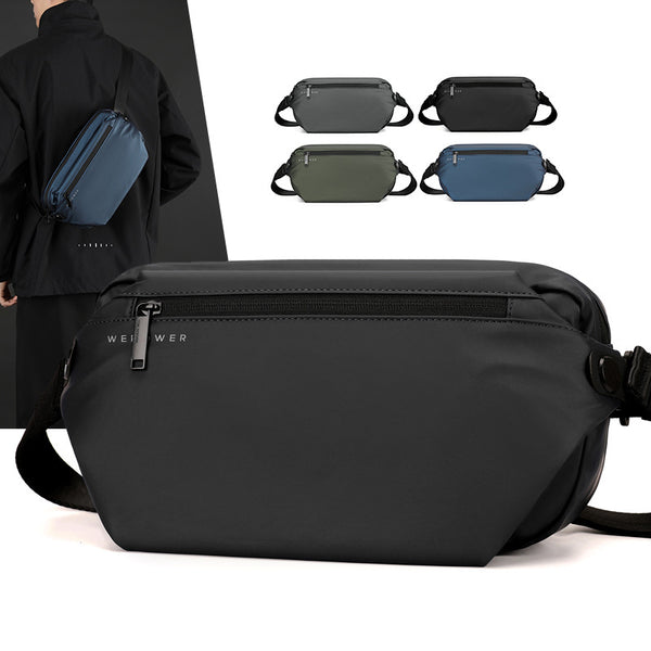 WEPOEWR New Outdoor Leisure Large Capacity Small Cross Bag Men's Shoulder Crossbody Bag Multifunctional Waterproof Breast Bag