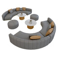 Hotel sofa bar vip room curved coffee table combination dining living room table and chair set - leather art