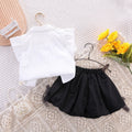 Girls' trendy outfit set -  summer new arrival: flutter sleeve blouse & tulip pants - chic two-piece set