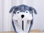 Trendy cartoon beanie with plush moving ears - glow-in-the-dark, wholesale available, large size, perfect for night markets, kids & adults