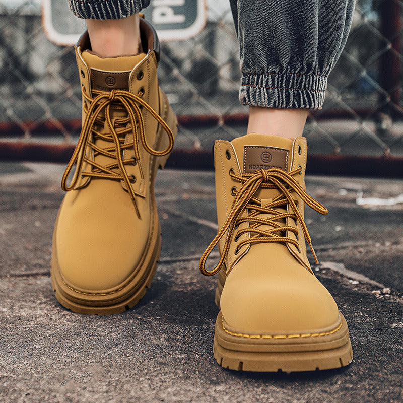 Men's safety boots - spring collection: durable, wear-resistant construction boots for work sites, waterproof, slip-resistant, hiking, and outdoor activities