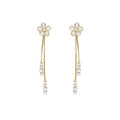 Two-wear earrings: exquisite zircon flower tassel earrings for women - stylish, elegant, and luxurious long earrings