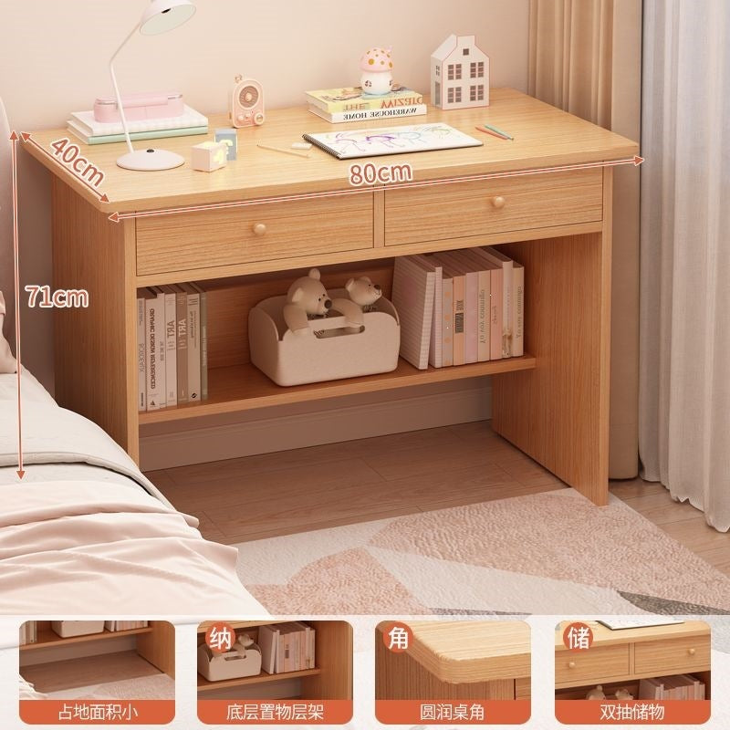 For home table cabinet combination student computer desk small apartment with bookshelf simple desk bedroom wall-mounted one-piece desk cabinet