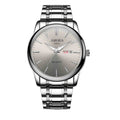 Xiangshiman gold steel watch - stainless steel waterproof quartz watch for middle-aged and elderly men - fashionable men's wristwatch with 2035 movement