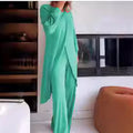 fashion new women's long sleevessuitloose pantssuitasymmetricalfashioncasual cross plus size two pieces
