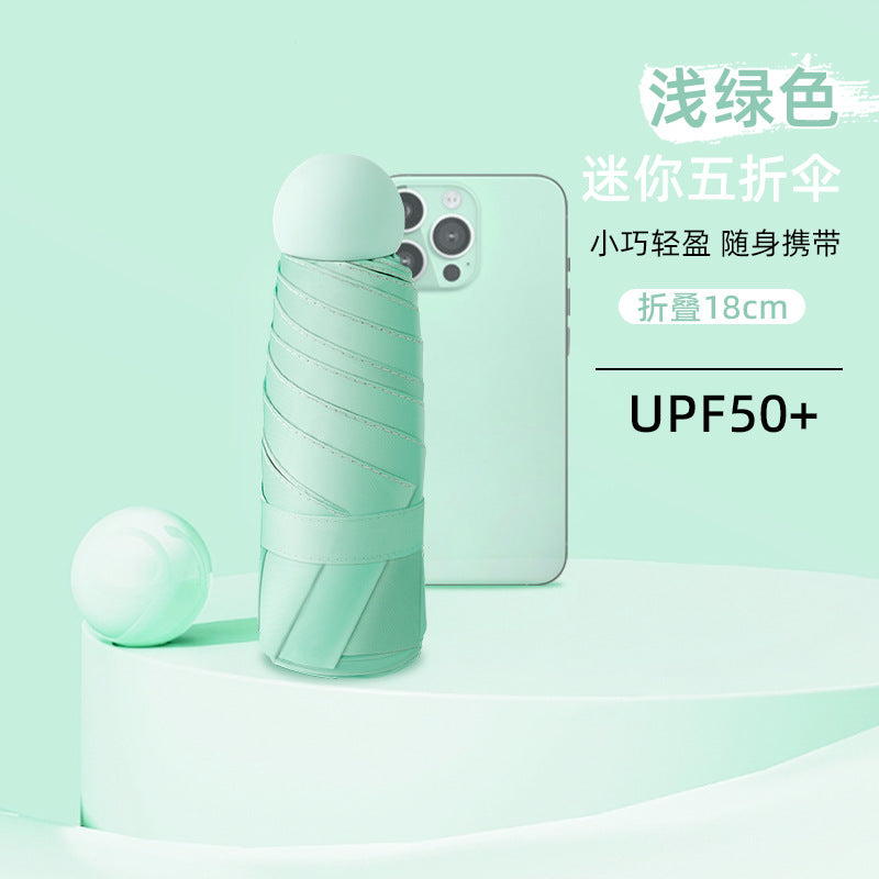 50% off capsule umbrella sun umbrella sun umbrella mini rain or shine umbrella women's portable customizable logo wholesale