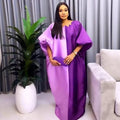 women's clothing african casualplus sizefashionloose robe round neck cut outcontrast colordressbubudress