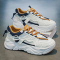 Popular men's shoes summernew arrival breathable sports casual running thick soleeasiest for matchwhite daddy trendy shoes