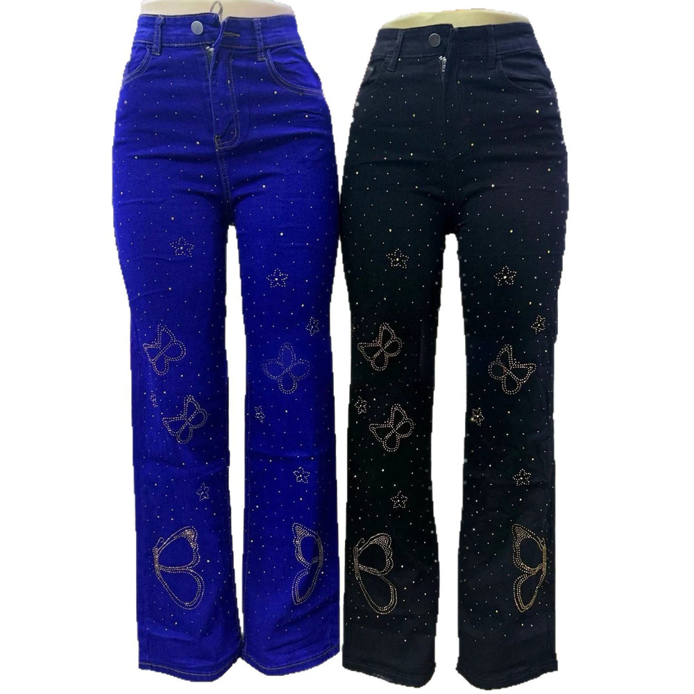 Wide-leg jeans women's jeans ready-made wide-leg sequinpants wholesale boyfriend jeans