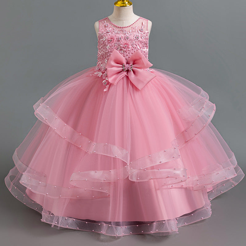 New wholesale girls' dresses, beaded butterfly wedding gowns, princess dresses, piano recital dresses, girl dress