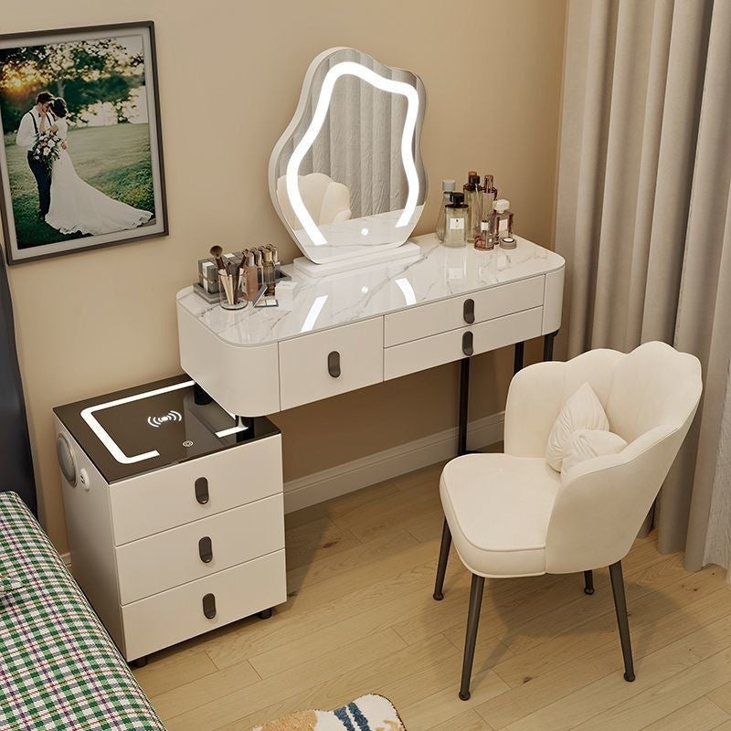 Vanity table bedroom solid wood smart home vanity table multi-functional makeup table accessible luxurycasualplaid vanity table