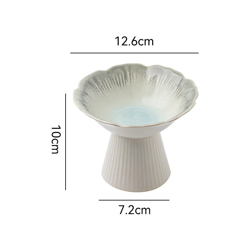 Vintage-inspired floral ceramic ice cream cup, dessert & snack plate, fruit tray - unique high-footed afternoon tea serving set