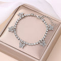 Wholesale high-end women's bracelets for cross-border e-commerce (amazon): autumn/winter alloy butterfly bracelets with diamond accents - premium, light luxury jewelry