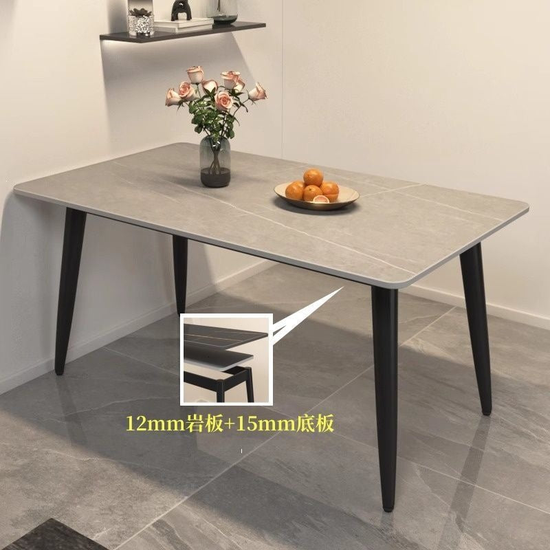 Rock slab dining table and chair combination dining table for home small apartmentaccessible luxury living room dining table rectangular modern marble casual