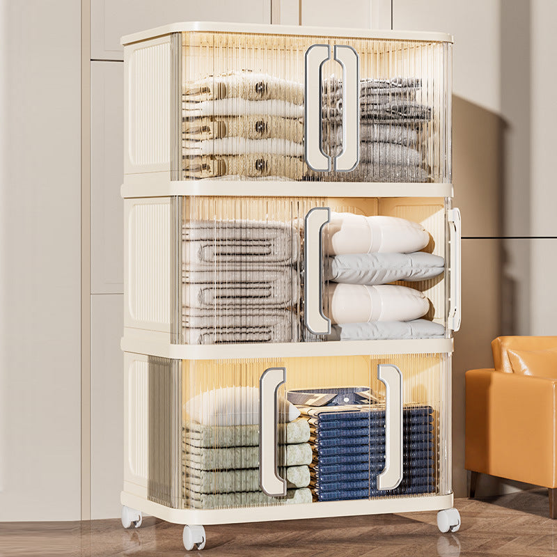 Multi-layer baby wardrobe Thickened baby storage cabinet Household snack sorting box Clothes storage Folding storage cabinet