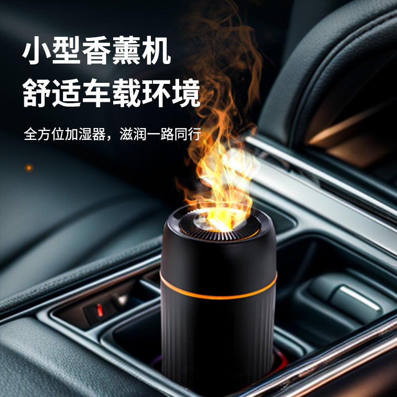 artificial flame aromatherapy machine for home small portable desktop bedroom silent diffuser car humidifier