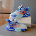 Boys' athletic shoes - new  double mesh basketball shoes - lightweight, breathable, mid-to-large size, rotating buckle closure