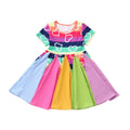 kids' summer short-sleeve dress - heart, dinosaur, and rainbow print