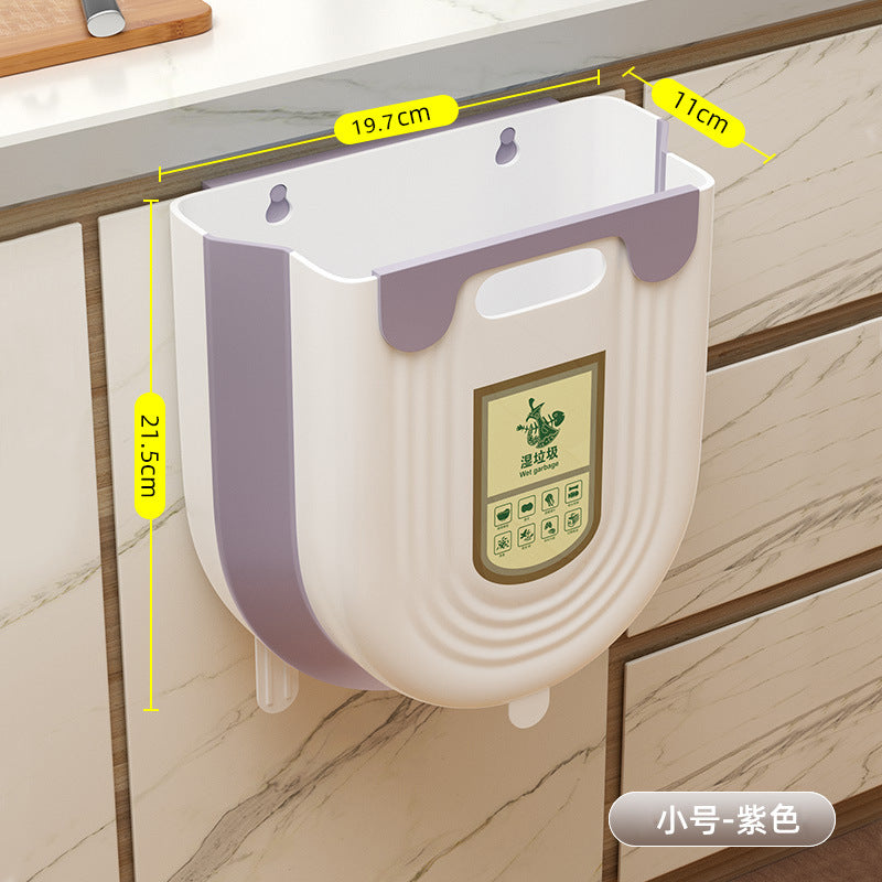 Kitchen trash can hanging for home kitchen waste classification foldable cabinet door wall hanging bathroom toilet storage wastebasket