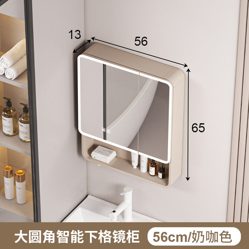 Honeycomb aluminum arc bathroom mirror cabinet lighting locker toilet wall-mounted mirror with vanity mirror smart mirror case