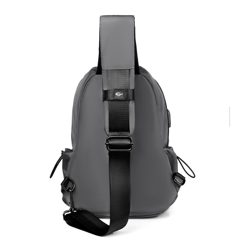 New quality breast bag men's shoulder bag usb charging leisure outdoor sports trendy messenger bag gifts can be printed logo