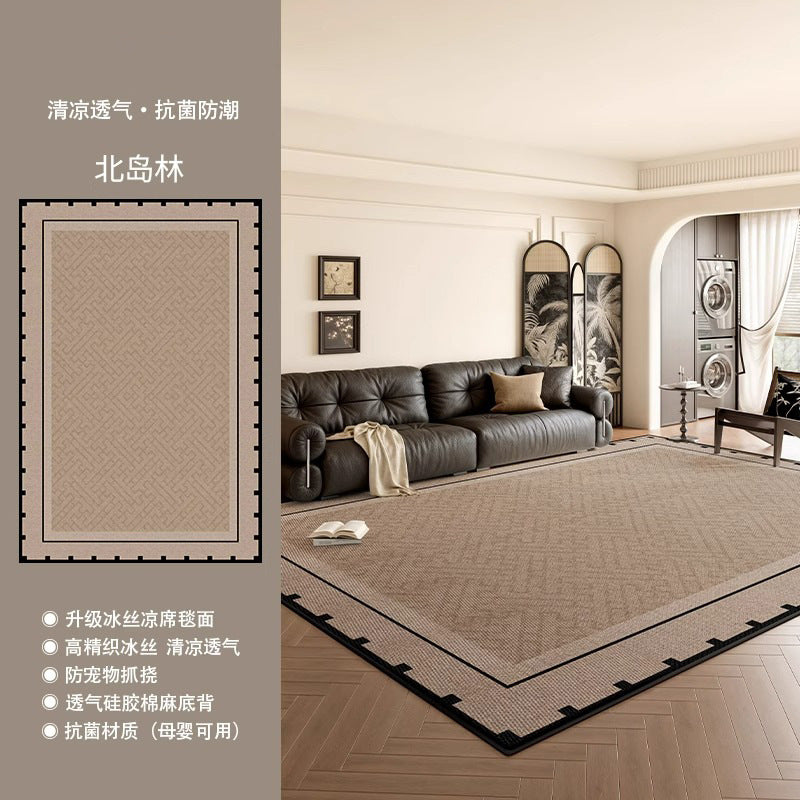 Mat carpet living room cream log style summer new arrival ice silk carpet bedroom simple waterproof mat floor mat