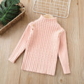 Girl half turtleneck sweaterknitting bottom shirtfall and winternew arrivalkids clothing style baby fleece-linedthickened sweater