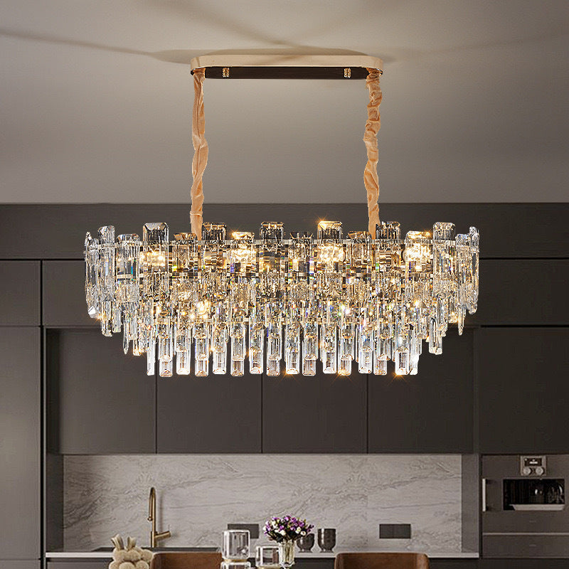 2025 new living room main lamp crystal lamp light luxury post-modern simple restaurant lighting Internet celebrity European chandelier