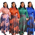 e-commerce  independent station top + skirt printed two-piece set african women's plus size dress